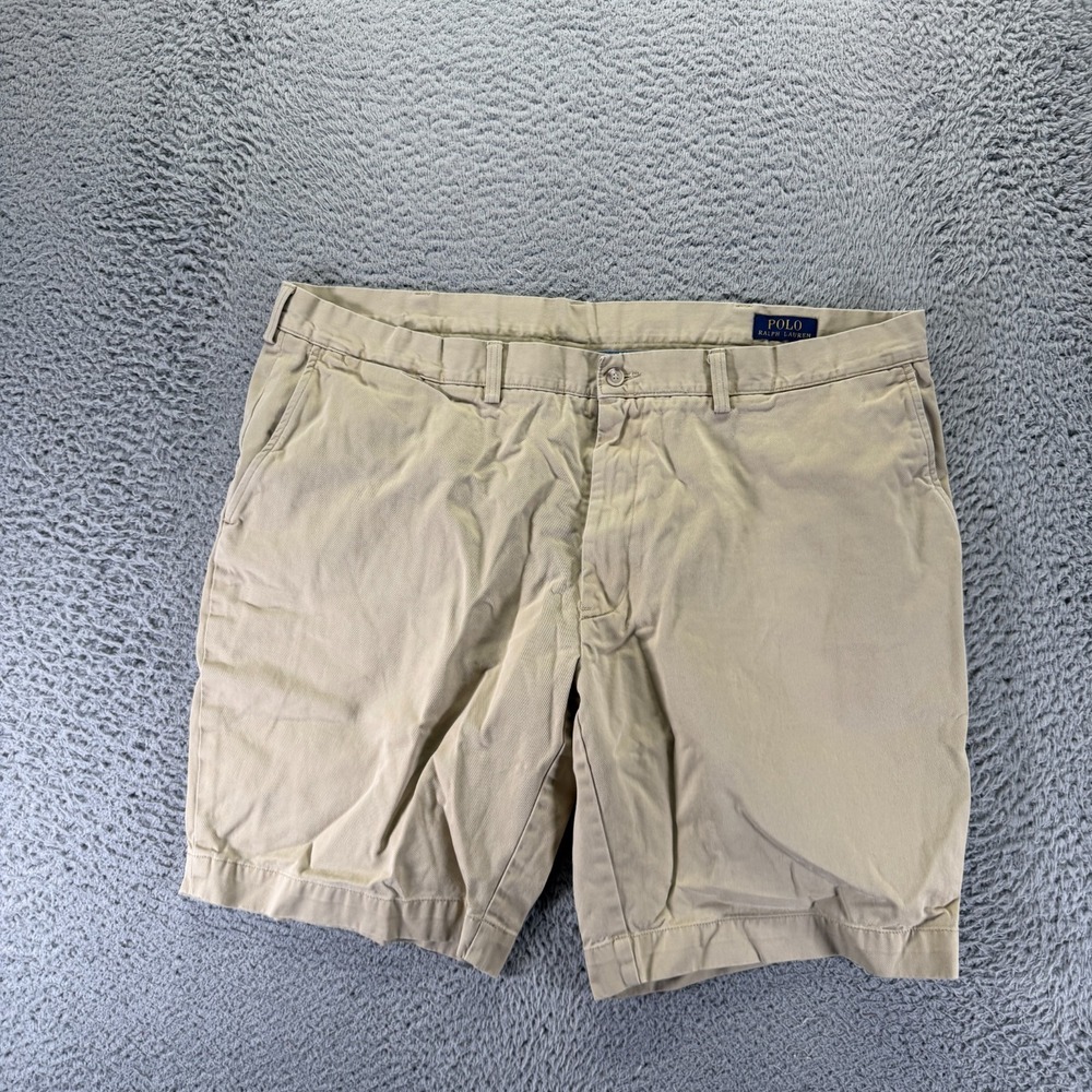 Polo Ralph Lauren Shorts‎ Mens 42 Beige Cotton Chino Preppy Travel Summer Beach